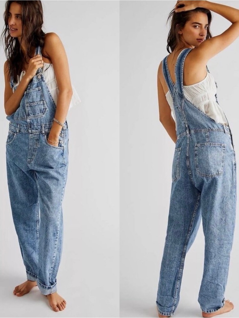 Free People We The Free Ziggy Denim Overalls Blue Size Small